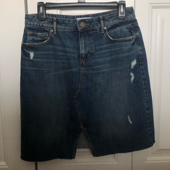 LOFT Distressed Jean Skirt - Picture 1 of 5